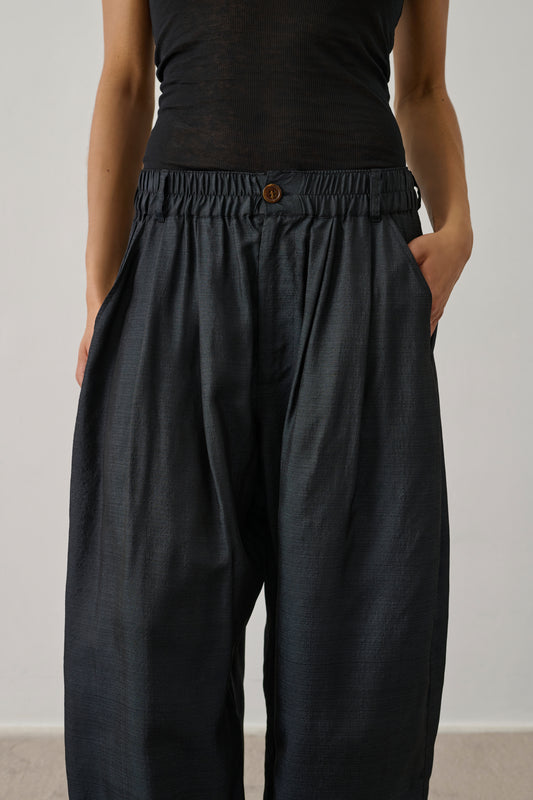 Pantalon Vernon - Noir - Soie - Femme