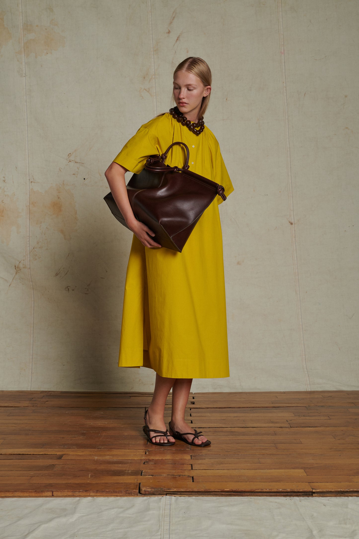 Robe Athena - Jaune Doré - Coton - Femme