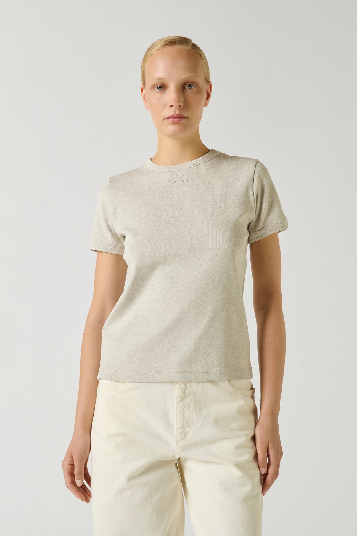 Tee-Shirt Aristide - Gris Chiné - Coton - Femme vue 2