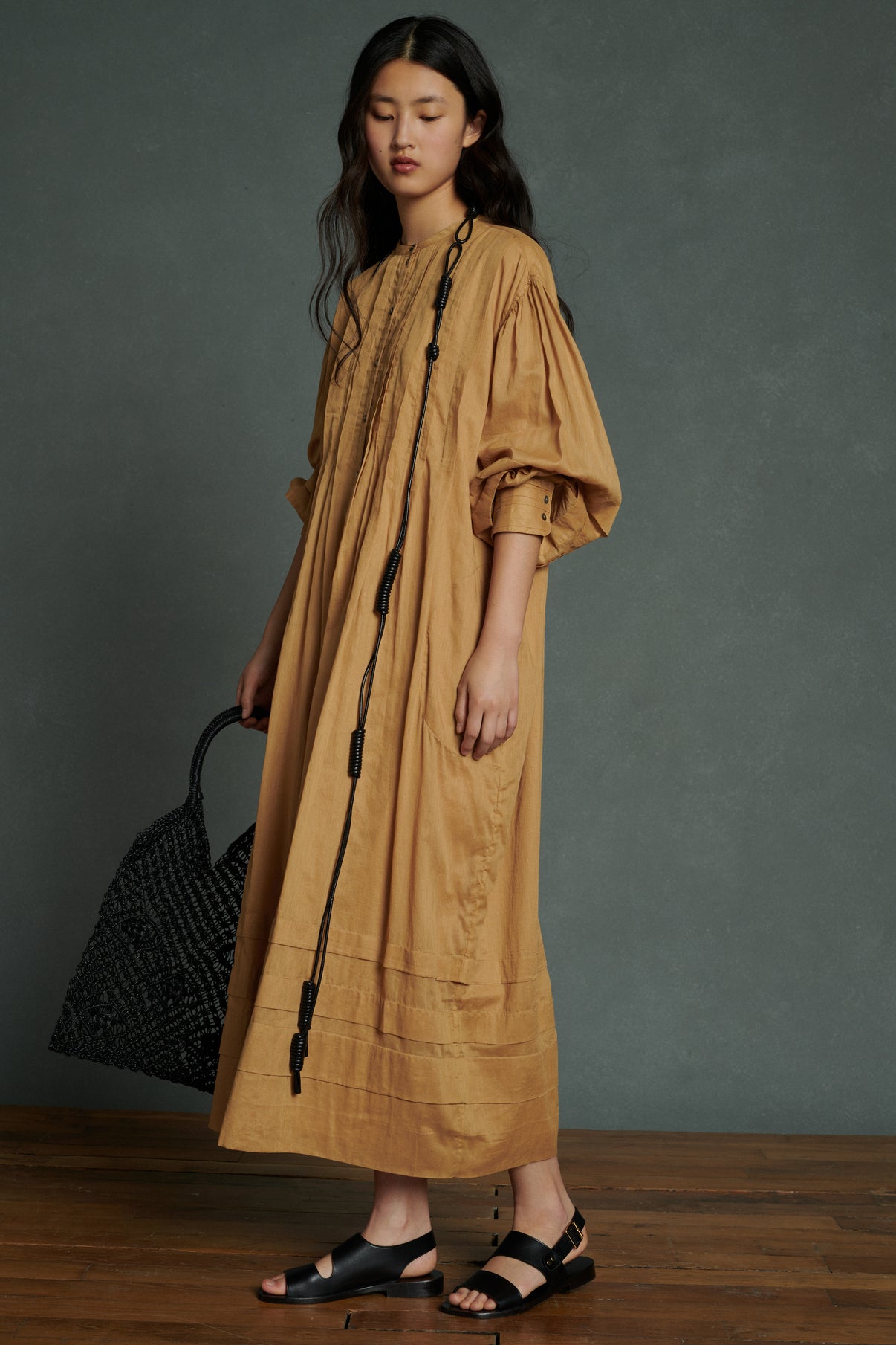 Robe Amelie - Camel - Coton - Femme vue 1